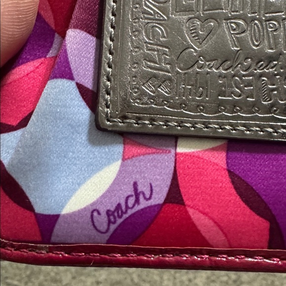Coach Pink & Magenta Poppy Shoulder Bag with Match Wallet - Picture 12 of 12